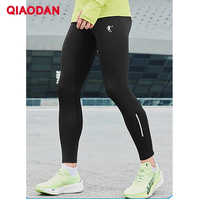 QIAODAN collants de course pantalons hommes hiver élastique Jogging Legging pantalon coupe sèche Spo