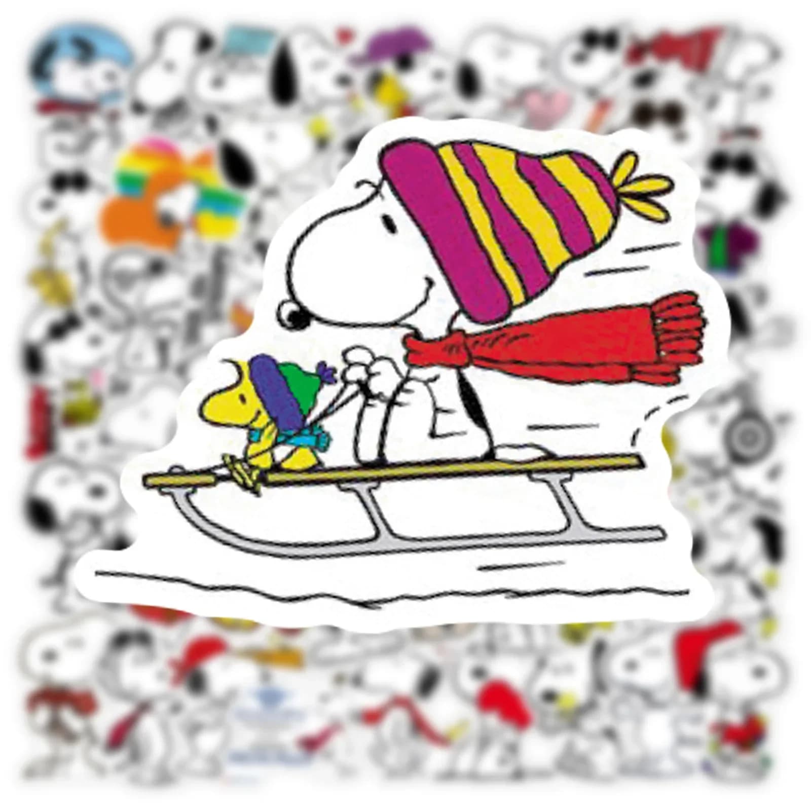 50 pièces dessin animé SnoopyDog autocollants pour enfants ordinateur portable planche à roulettes G