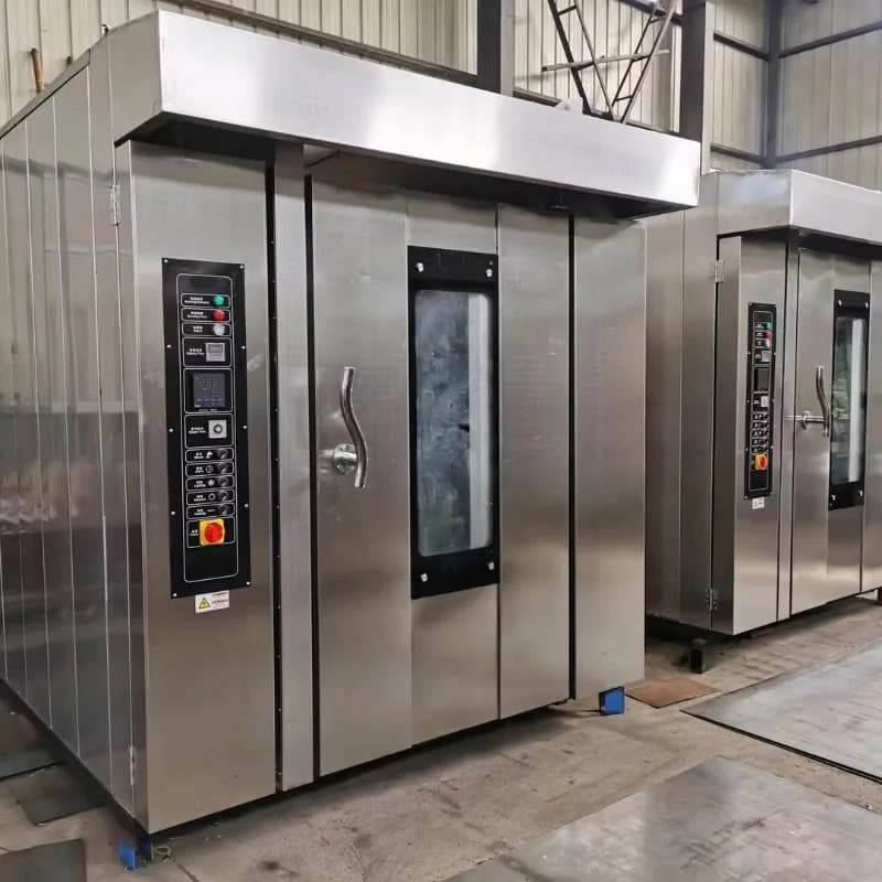 Four rotatif professionnel en acier inoxydable à 18 plateaux pour boulangerie, machine à pizza et pa