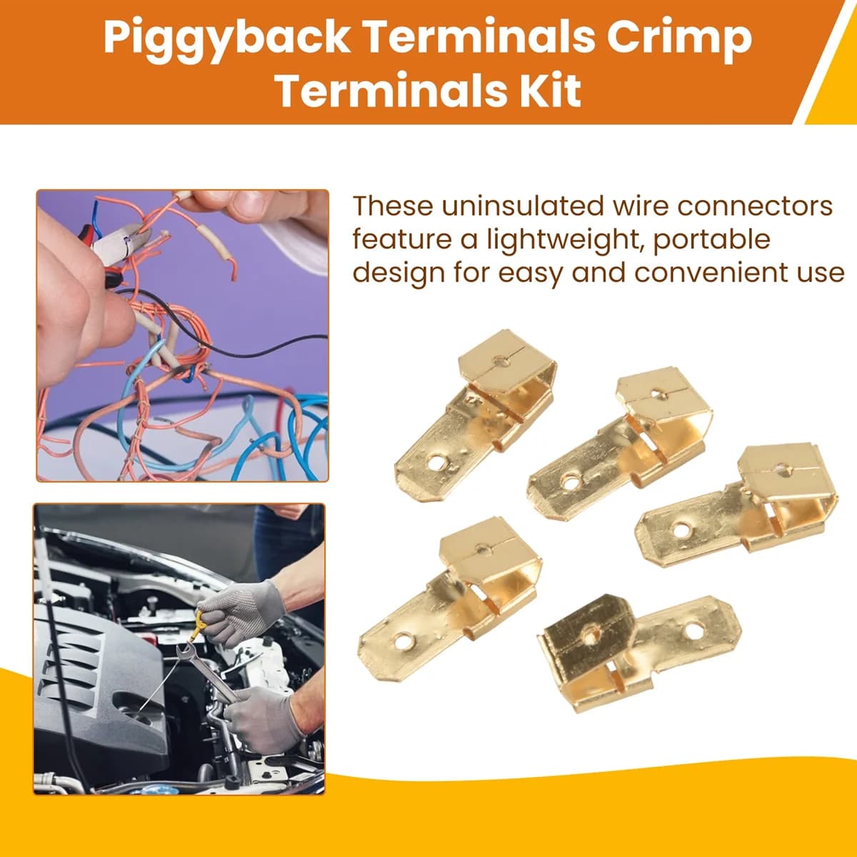 RUAI 25 connecteurs de pelle Piggyback, adaptateur 3 voies double mâle à simple femelle connecteurs 