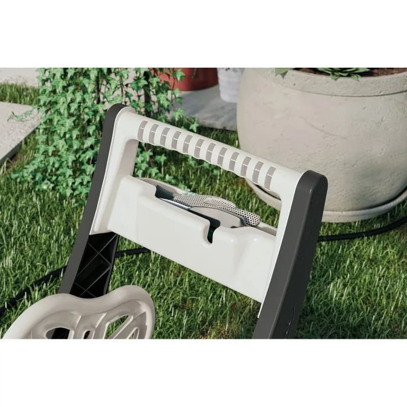 Suncast-Chariot enrouleur de tuyau flexible, moka et taupe, 175 pieds