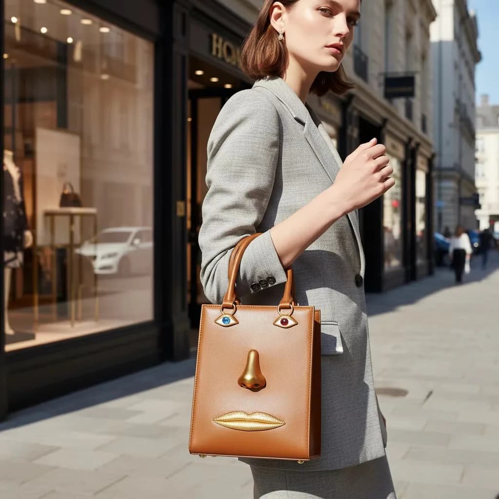 Sac à main tendance pour femme, portrait personnalisé, sac bandoulière rétro