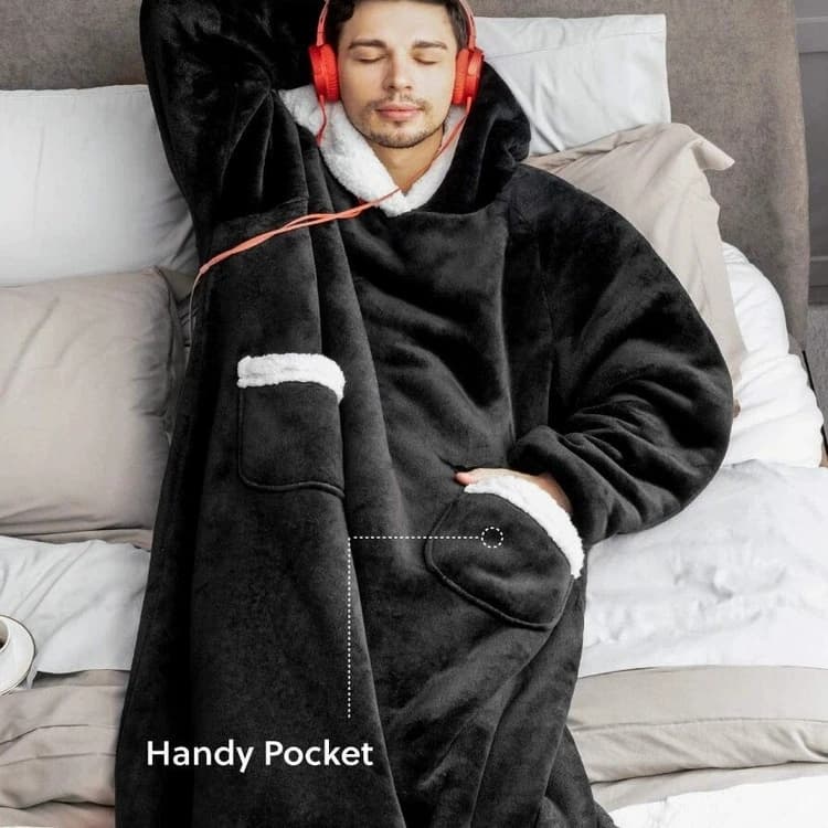 180cm Super longue flanelle couverture pyjamas avec manches hiver sweat à capuche femmes hommes pull