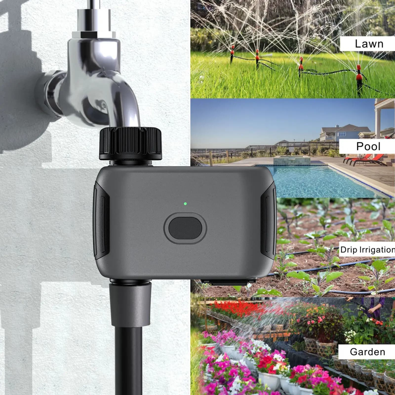 Minuterie d'eau WiFi intelligente, contrôleur d'irrigation, aucun Hub requis, vanne d'arrosage goutt