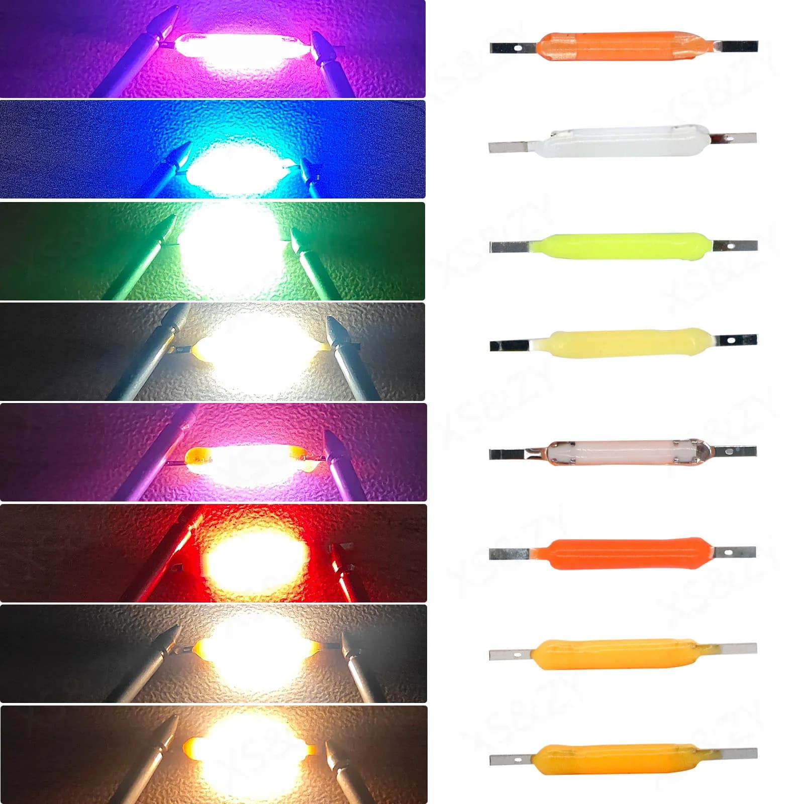 Ampoules LED Edison à filament, DC3V, 50mA, Ra80, 2200K, 2700K, blanc, rouge, vert, bleu, rose, viol
