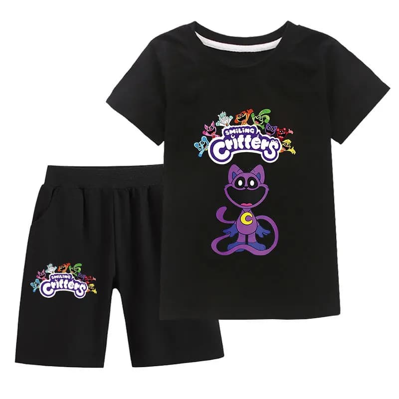 Hot souriant Critters Catnap garçon vêtements été coton à manches courtes t-shirt + Short Costume fi