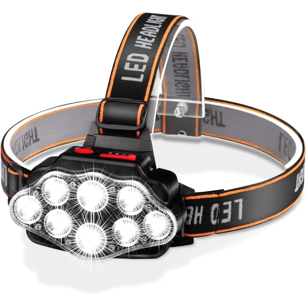 Lampe de sauna aste par USB à LED, lampe frontale lumineuse à haute luminosité avec 8 LED, lampe de 