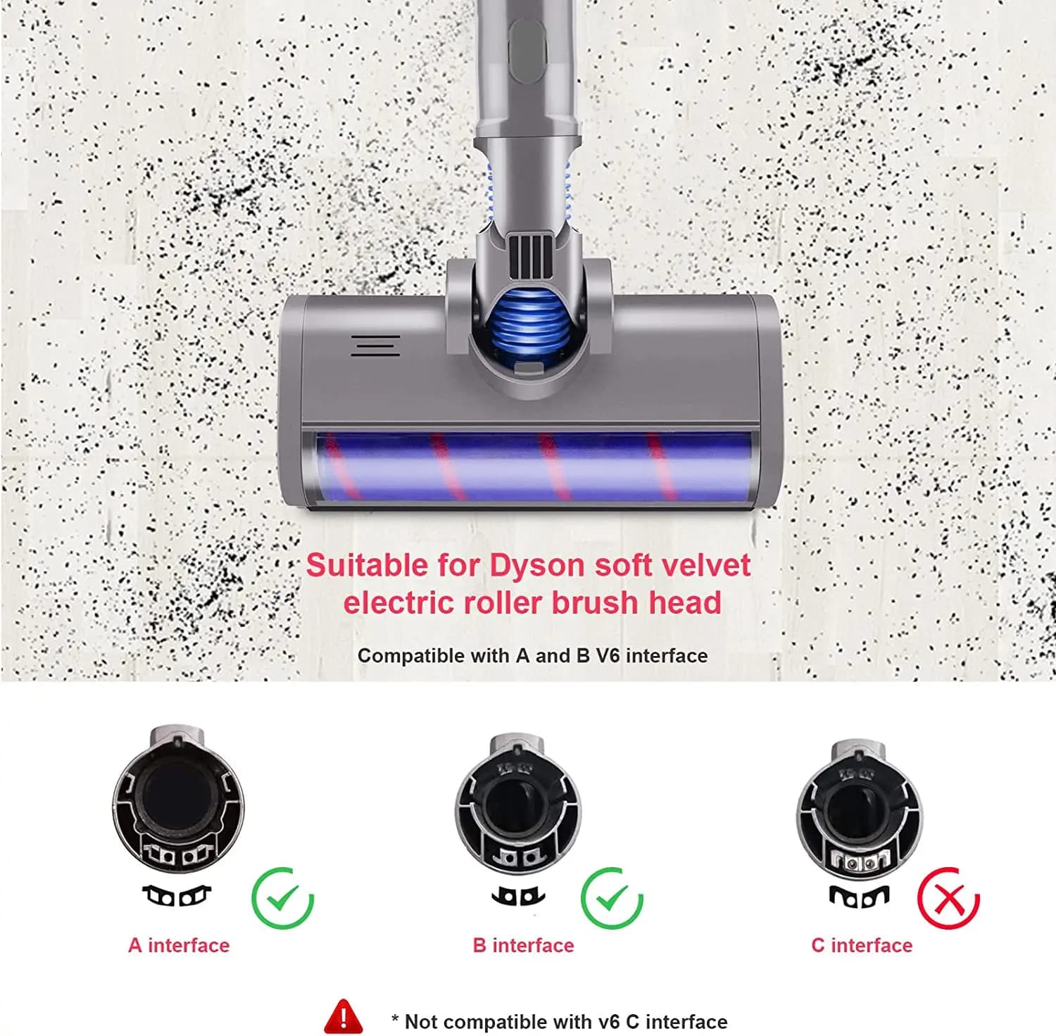 Tête de brosse de sol motorisée, outil pour aspirateur Dyson V6 DC58 DC59 DC61 DC62, balayeuse douce