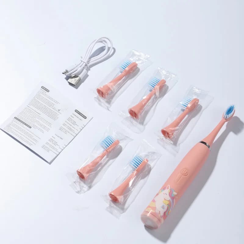 Brosse à dents électrique aste étanche pour enfants, brosse à dents sonique pour enfants, tête de re