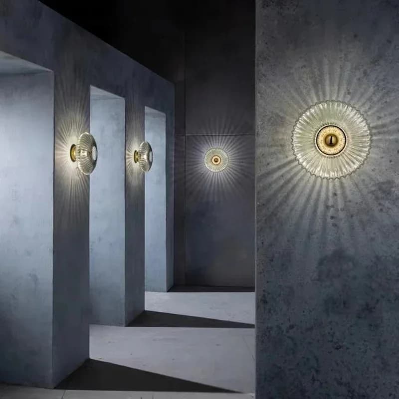 Appliques murales LED nordiques en verre ondulé, luminaires décoratifs pour couloir, allée, escalier