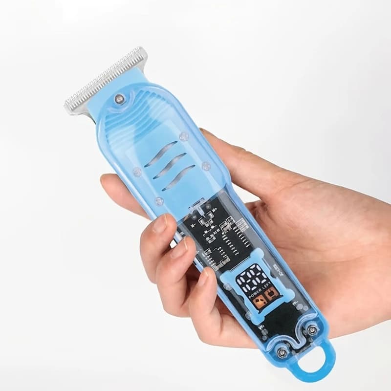 Tondeuse à cheveux électrique aste par USB pour hommes, corps transparent, tondeuse professionnelle,