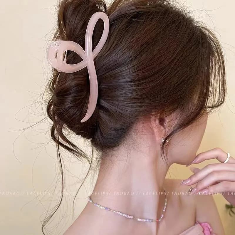 Pince à cheveux élégante avec nœud de couleur gelée pour femmes et filles, ornement de cheveux doux,