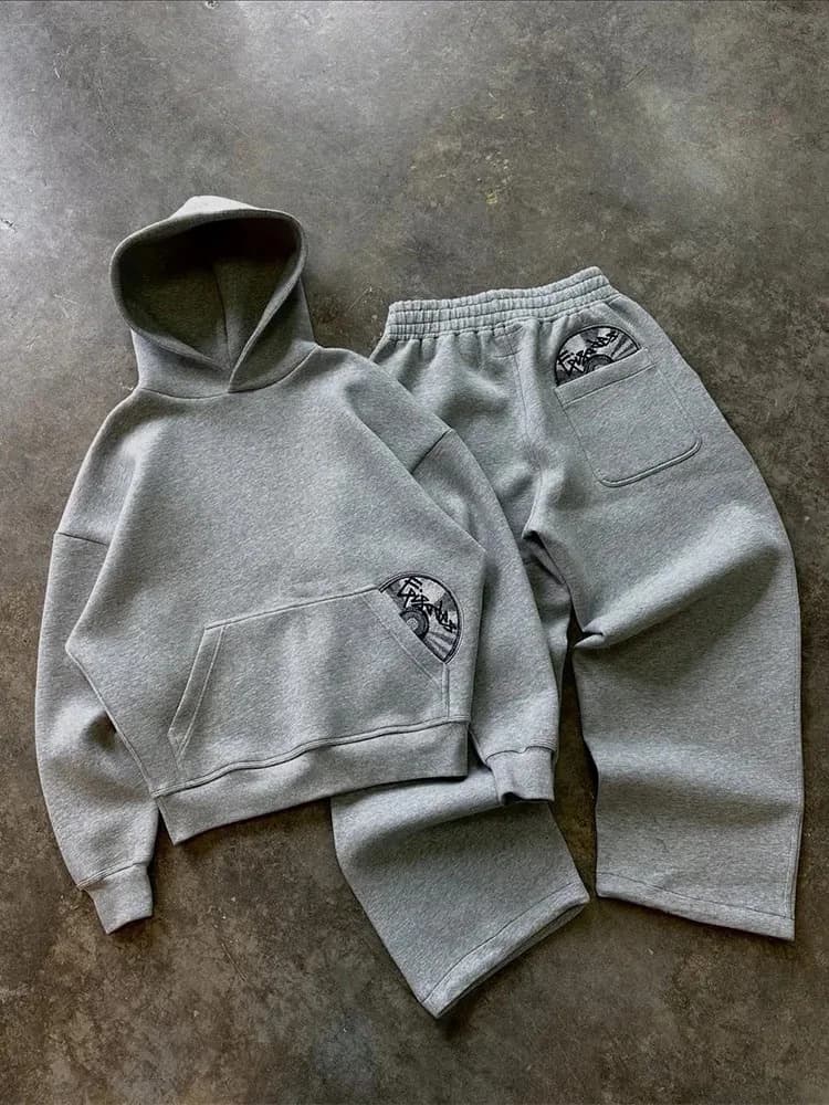 Costume de sport pour hommes, Streetwear rétro décontracté, tendance, Y2K, Harajuku, sweat à capuche