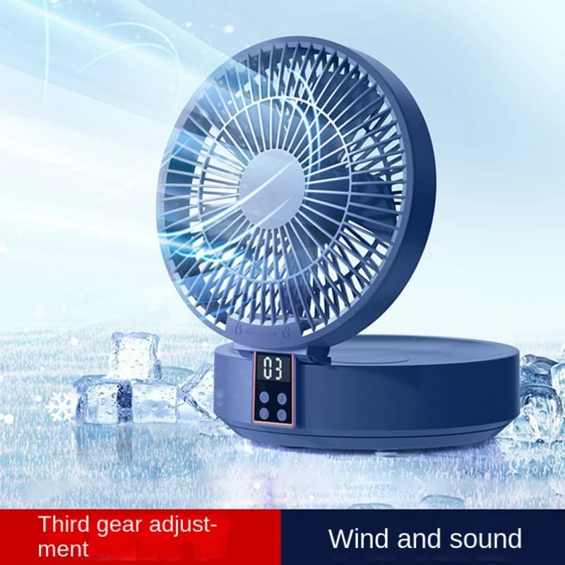 Ventilateur Électrique Pliable avec Télécommande, Portable, Mural, Rechargeable par USB, Veilleuse, 
