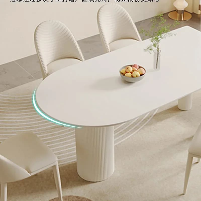 Table à manger moderne De luxe blanc nordique Vintage demi-cercle Table à manger étanche italie Conj
