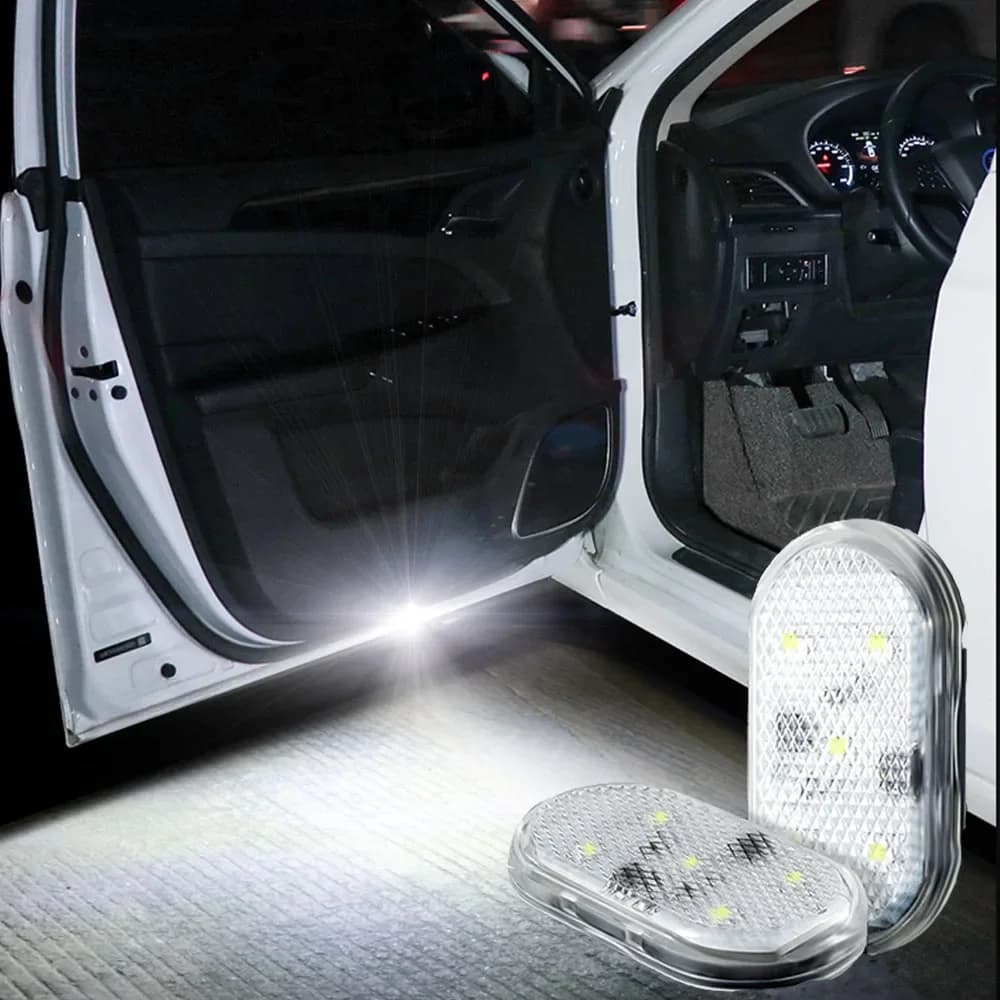 2-pack Led porte de voiture lumière intérieur de voiture USB Rechargeable sans fil interrupteur magn