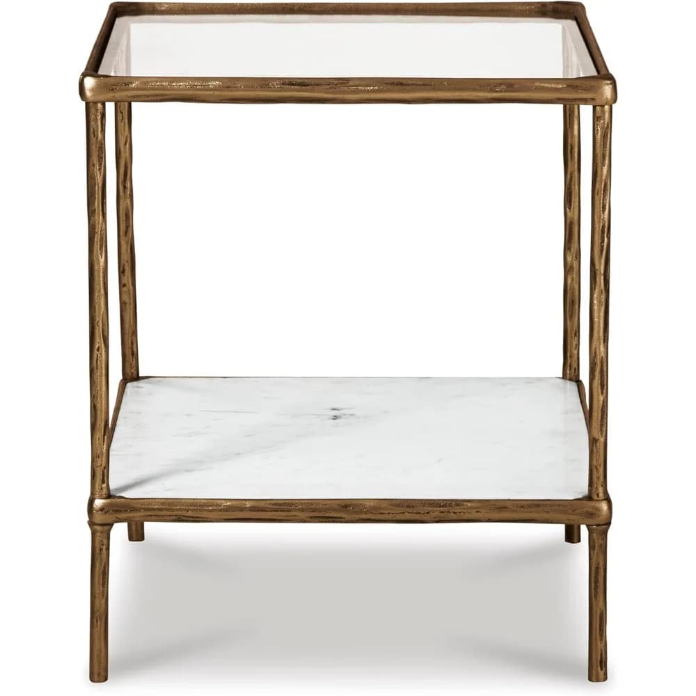 Table d'appoint contemporaine, finition laiton antique 21"P x 21"L x 25"H 53 livres