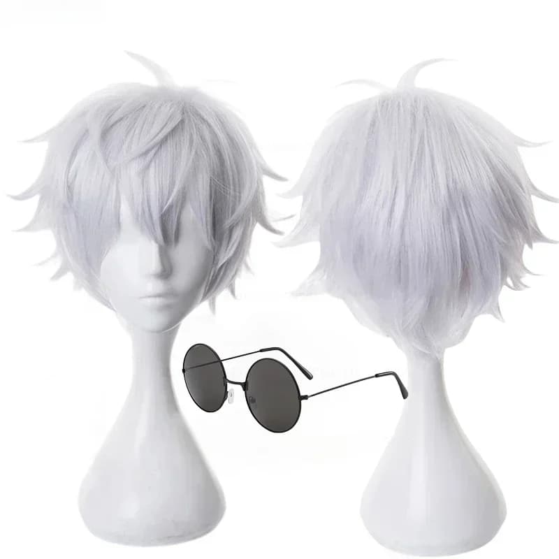 Gojo Satoru Cosplay perruque Anime Jujutsu Kaisen Cosplay Gojo court résistant à la chaleur cheveux 