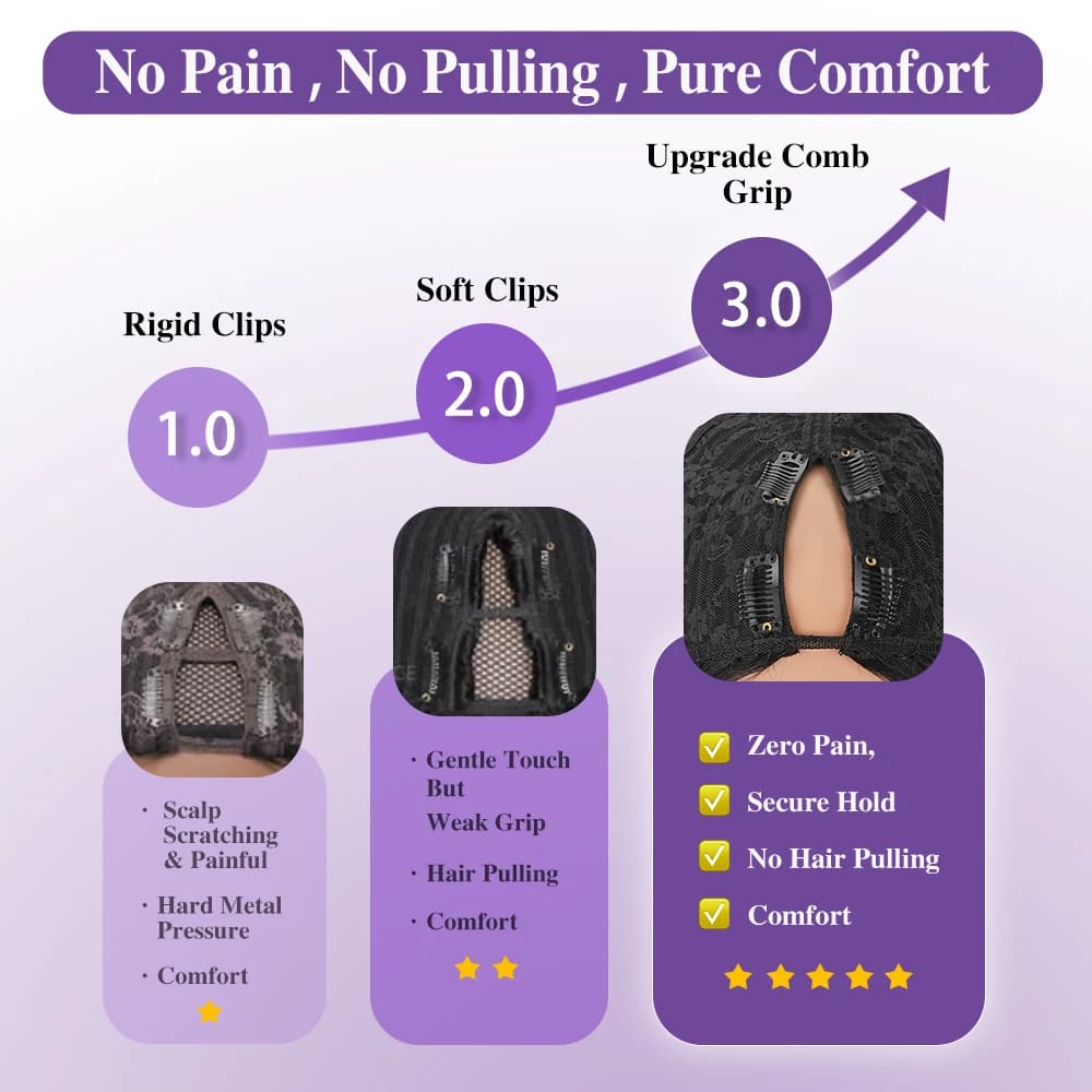 Perruque V-Part Kinky Straight en Cheveux Humains pour Femmes avec Cordon de Serrage, Densité 250 Am