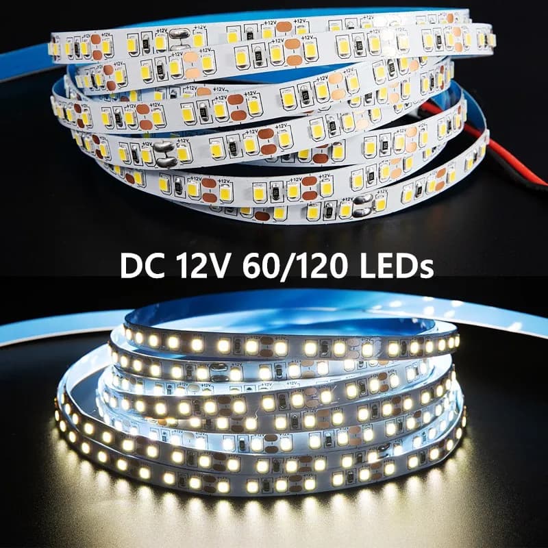 Bande lumineuse Led DC 12V, 2835 60/120 LED s/m, 1m/2m/3m/4m/5m, 3000K-6000K, pour décoration de cha