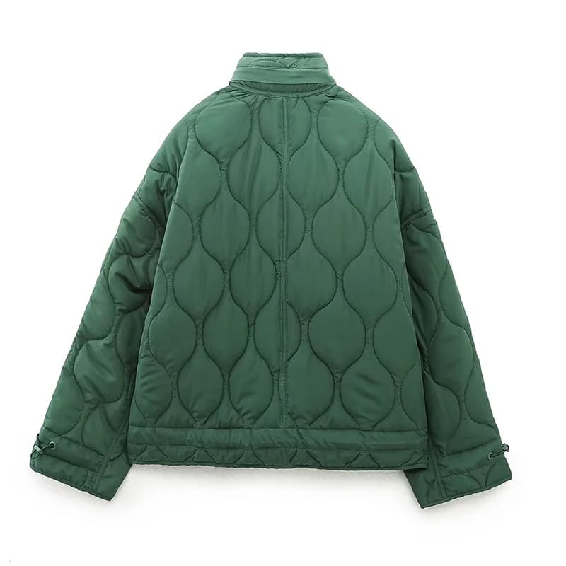 YENKYE nouveau automne femmes veste matelassée à manches longues poches femme Vintage manteau surdim