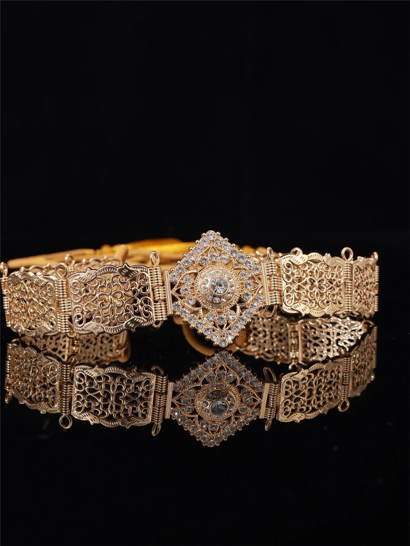 1 pièce de ceinture de robe pour femmes à la mode et élégante, sculptée en creux, incrustée d'un gra