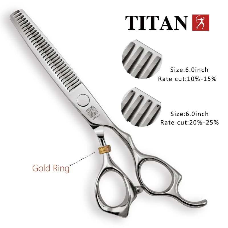 TITAN outils de barbier professionnels ciseaux à cheveux coupe amincissement cisaille de coiffure 5.
