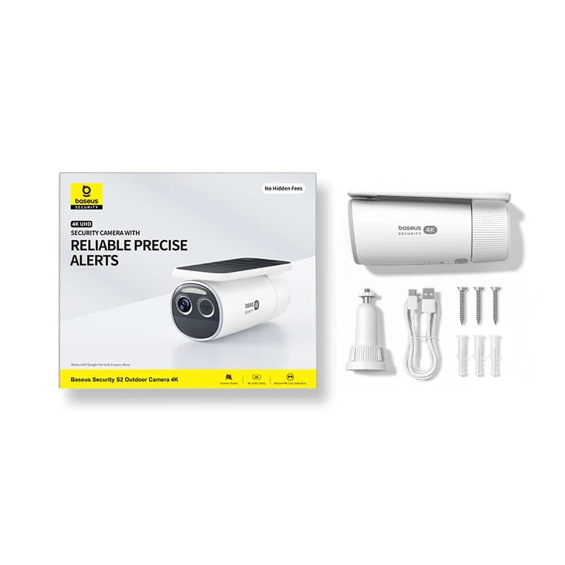 Baseus sécurité S2 caméra extérieure 4K clarté solaire sans fil Wifi caméra Smart Face ID IP67 étanc