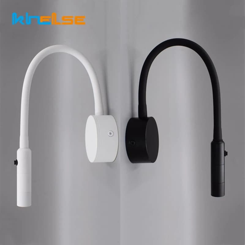 LED tuyau Flexible applique murale 1W 3W livre lecture étude lampe de chevet hôtel tête de lit Flexi