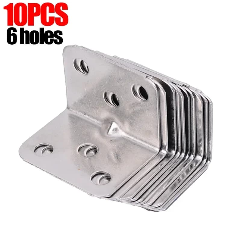Support d'angle en acier inoxydable 90 °   Support fixe à Angle droit pour meubles en bois, cadre de