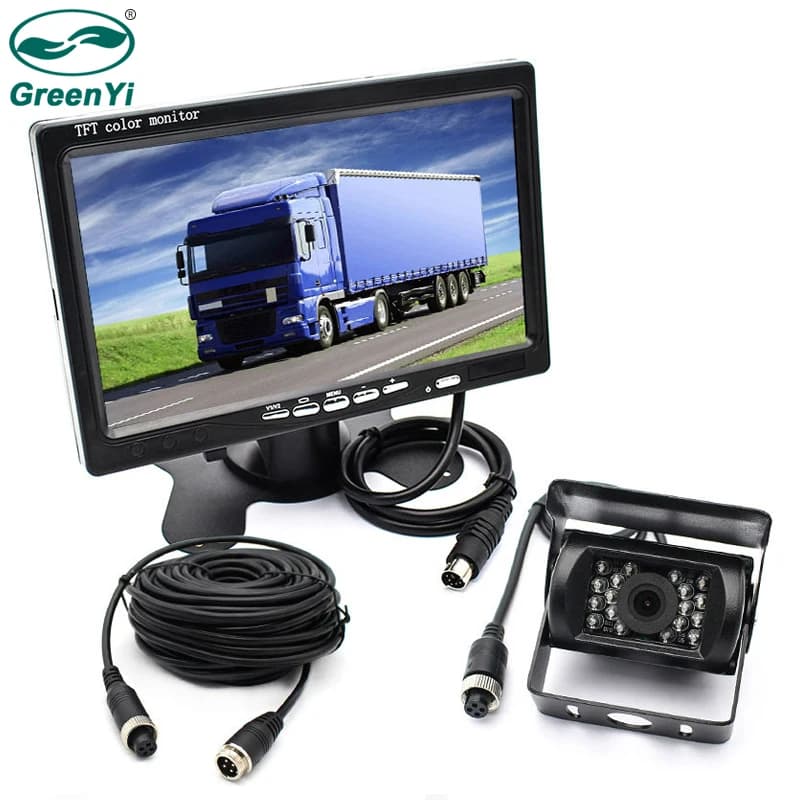 GreenYi véhicule IR LED caméra de recul connecteur 4 broches + 7 "LCD couleur TFT moniteur de vue ar