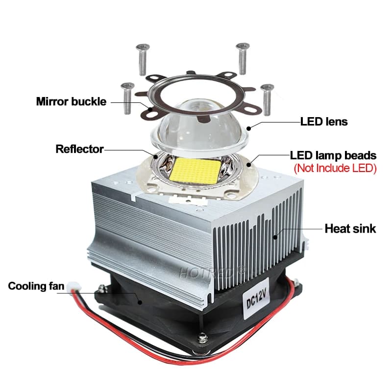 Dissipateur thermique LED pour délit, refroidissement des religions + 60 /120 Louvain 44mm Lènes + R