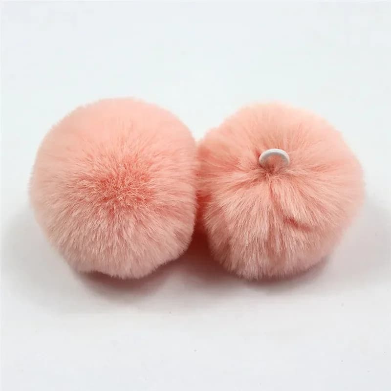 Pompons en fourrure moelleuse de 5 cm, 6 cm, 8 cm, pompons doux pour bricolage, pour porte-clés, cou