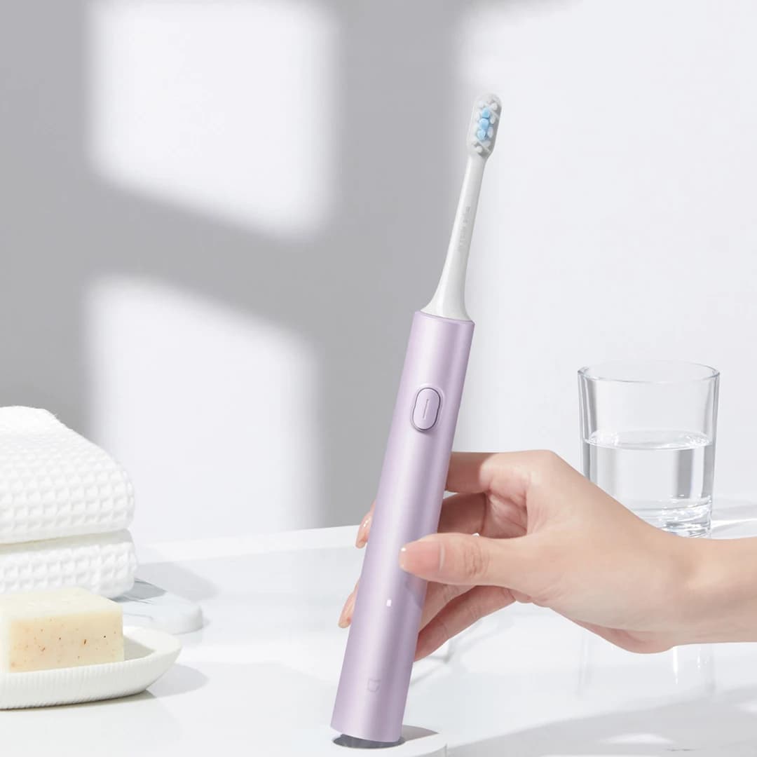 Brosse à dents électrique sonique Mijia T302 3 couleurs 4 têtes de brosse IPX8 étanche 360 °   Recha