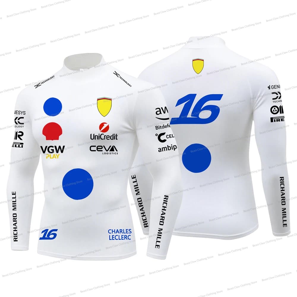 T-shirt de compression à col montant pour homme Hamilton 44, séchage rapide, pour sports de plein ai