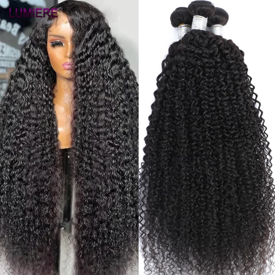 28 30 pouces Afro crépus bouclés cheveux humains Bundle Deal brésilien Afro profond Jerry bouclés br