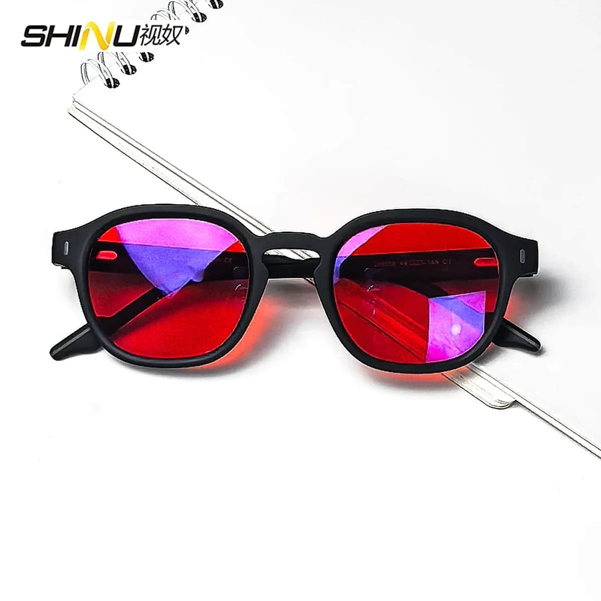 SHINU Anti lumière bleue lunettes dormir mieux lentilles rouges pour hommes lentille Orange lunettes