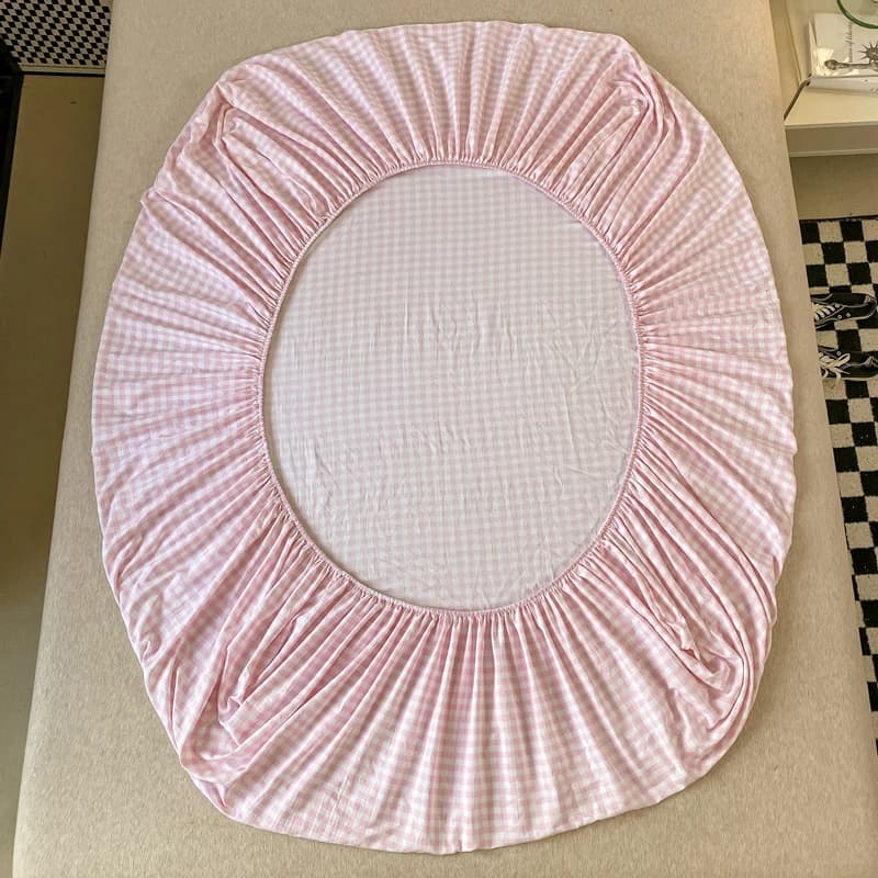 Drap-housse de Style à carreaux, couvre-lit élastique doux pour la peau, pour filles et garçons, cou