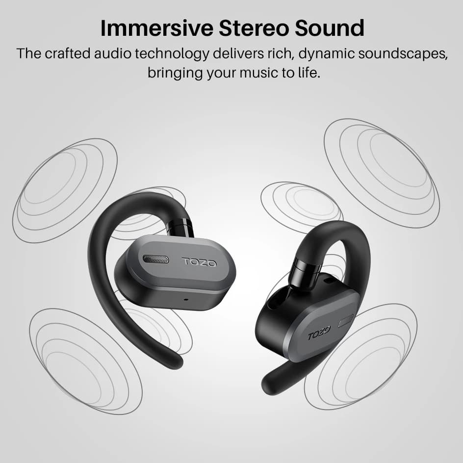 TOZO OpenBuds OWS Bluetooth 5.3 écouteurs oreille ouverte casque sans fil écouteurs appels cristalli