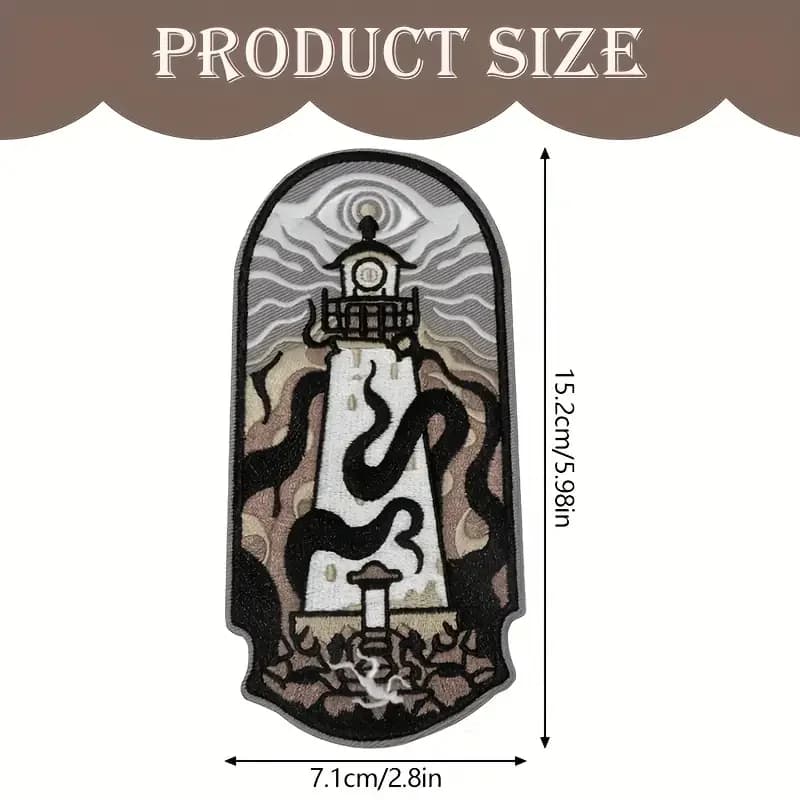 Patch brodé phare lumineux sur la mer, Badge esthétique, cadeau à faire soi-même, patchs à repasser 