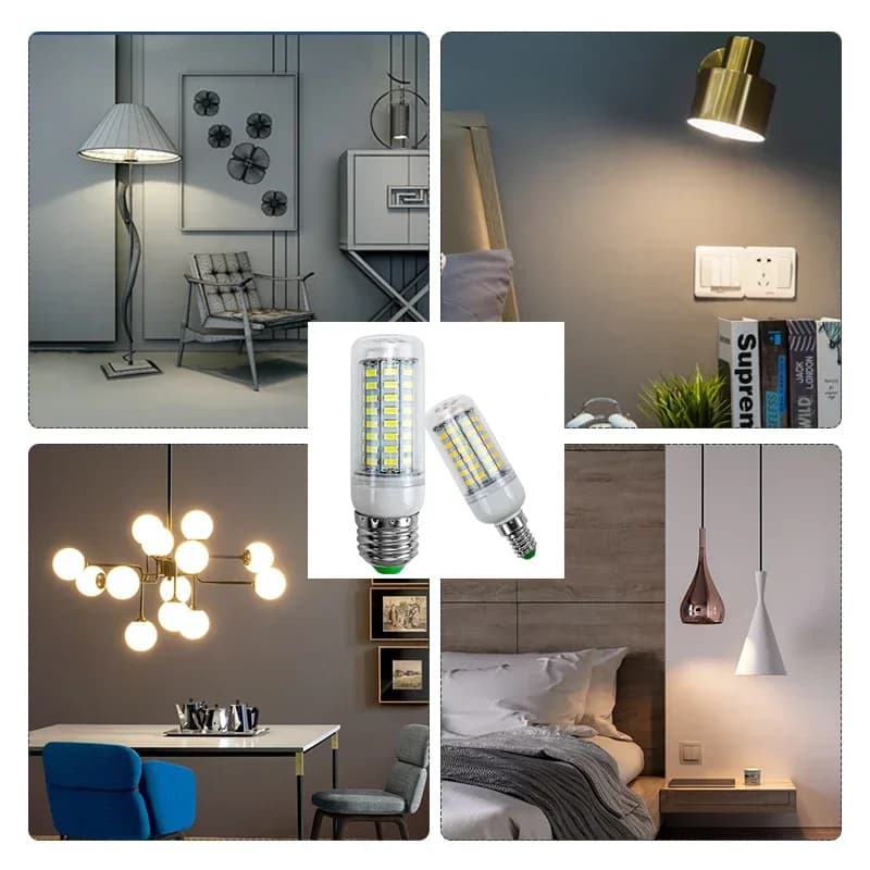 Lampe LED E27 E14 Lampada SMD 5730 220V ampoule de maïs 24 36 48 56 69 72 LED lustre bougie lumière 