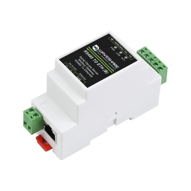 Serveur série industriel, RS485 vers RJ45 Ethernet, TCP/IP vers série, support de montage sur rail, 
