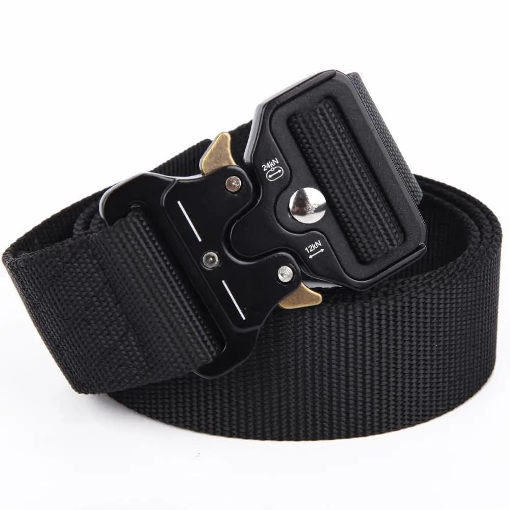 Ceinture tactique avec boucle en métal, robuste, en Nylon pour l'extérieur, 125/135CM de large, 3.8/