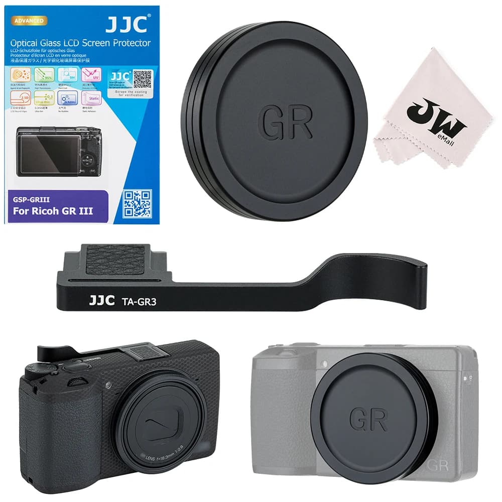 JJC – Kit d'accessoires pour appareils photo 4 en 1, pour Ricoh GR III GR3 GRIIIX GR3X, protecteur d