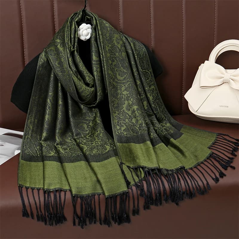 Foulard Jacquard de Luxe pour Femme, Écharpe de Mode Optique Douce, Étole, Châle, Hijab Musulman, Ba
