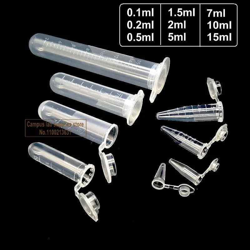 Tube de Test de laboratoire en plastique EP, centrifugeuse, 0.1/0.2/0.5/1.5/2/5/7/10/15ml, pour écha