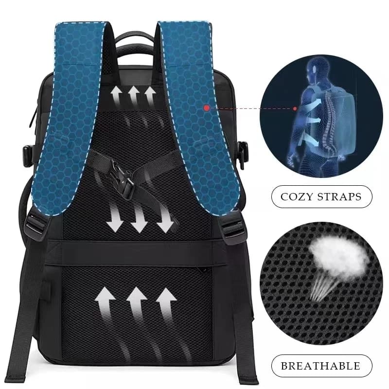BANGE extensible hommes sac à dos étanche 17.3 pouces sac à dos pour ordinateur portable homme grand