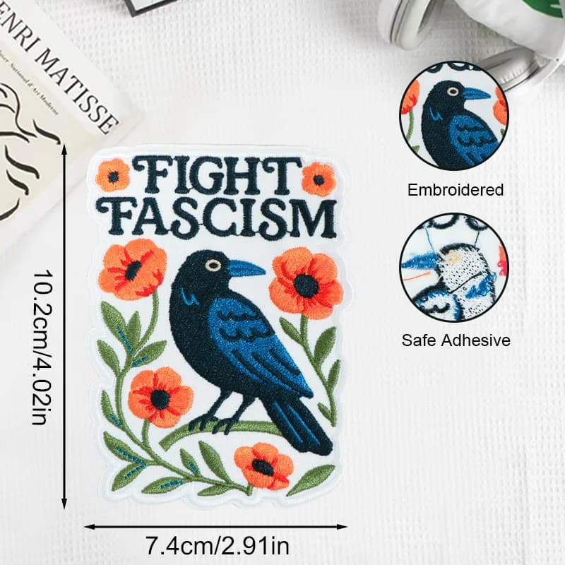 Patch brodé de fleurs et d'oiseaux, 1 pièce, Badge adhésif avec lettre de déclaration, cadeau pour v