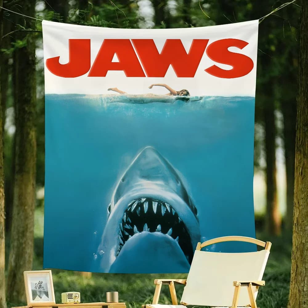 Drapeau J-jaws pour salon, décoration murale pour club, maison, dortoir, garage, bar, bannière décor