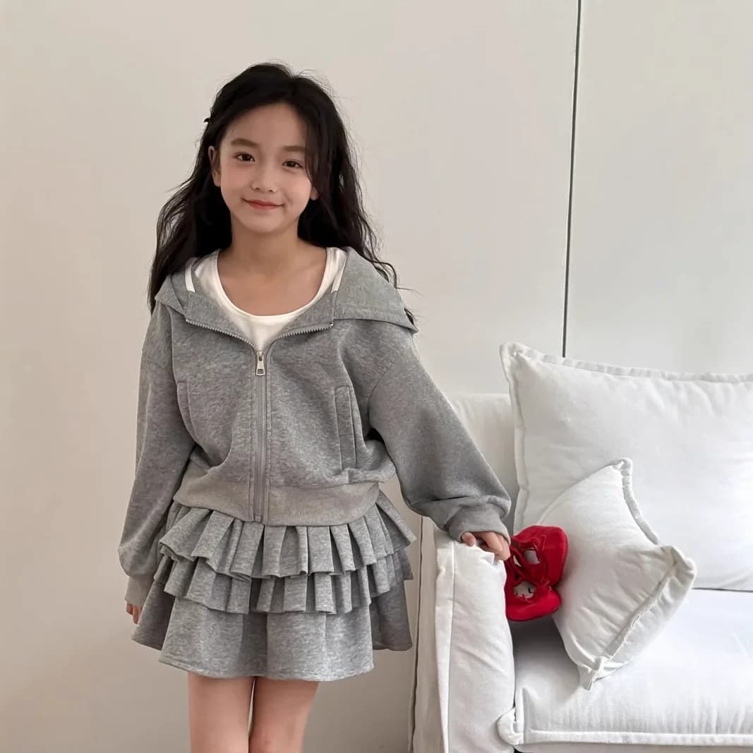 Ensemble de jupe bouffante A-Line Cake pour bébé fille, sweat à capuche avec chapeau à fermeture écl